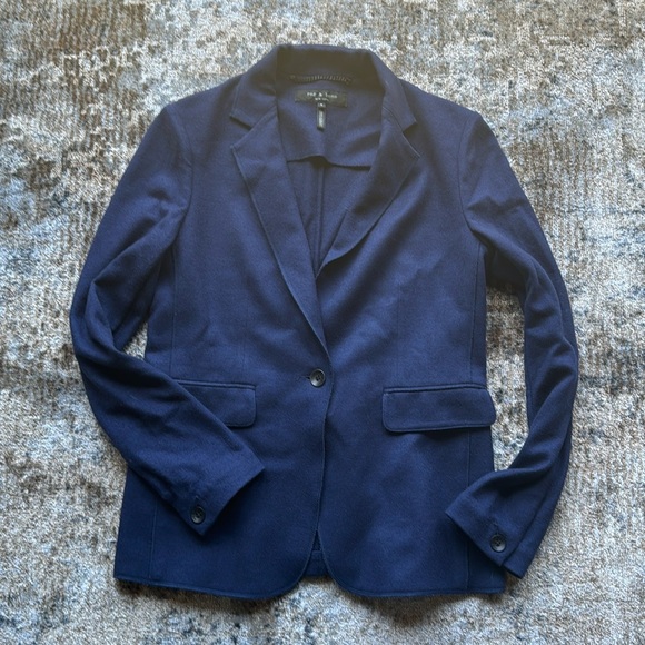 Rag & Bone Lexington Blazer Jacket Wool unlined navy blue Size 4 - Picture 1 of 4